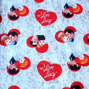 Ricky And Lucy Love Story Hearts Fabric Sewing Quilting 36x44
